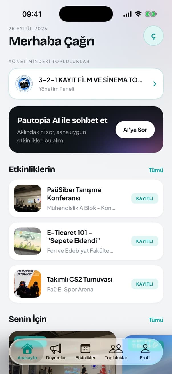Pautopia ana sayfa ekranı
