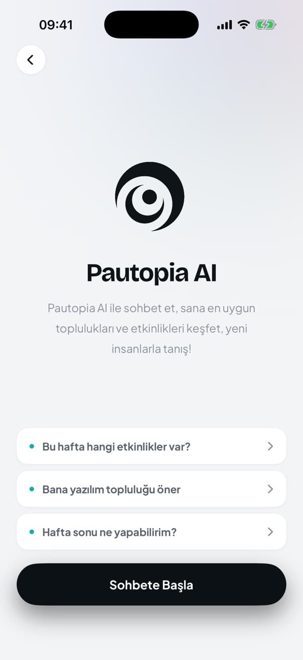 Pautopia AI giriş ekranı